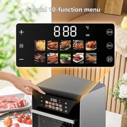 Heteluchtfriteuse Oven - Digitale Airfryer - Vetarm Koken - 360° Hetelucht - 15 Liter - Zwart — thumbnail 5