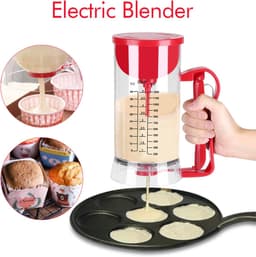 Beslag Mixer Dispenser - Beslag Maker - Bakken Maken - Automatisch Mengen - 1200 ml - Transparant Rood — thumbnail 4