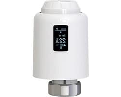 Slimme Thermostaatkop - Radiatorkraan Actuator - Verwarming Regelen - Wifi Afstandsbediening - M30x1.5 Adapter - Wit