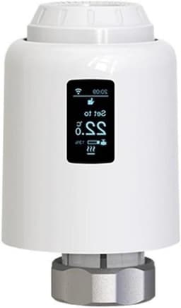 Slimme Thermostaatkop - Radiatorkraan Actuator - Verwarming Regelen - Wifi Afstandsbediening - M30x1.5 Adapter - Wit — thumbnail 1