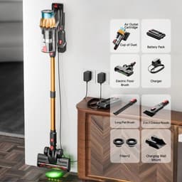 Draadloze Stofzuiger – Steelstofzuiger – Handstofzuiger – Snoerloos – Dierenharen – 650W Zuigkracht – 50 Min Batterijduur — thumbnail 2