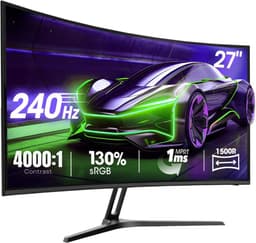 RUX® Gaming Monitor 240hz - Gaming Monitor -Zwart - ‎‎20cm x 62cm x 46cm; 3.5kg — thumbnail 1
