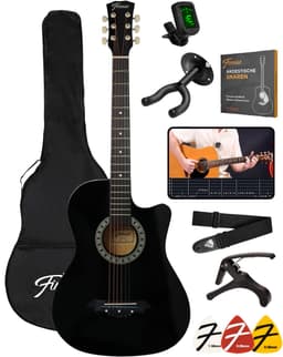 Finesse Akoestische Gitaar - met Videocursus - Western Gitaar - Gitaar Kind & Volwassenen - Zwart — thumbnail 1