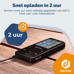 Denver MP3/MP4 Speler - Bluetooth - Shuffle/Repeat - SD kaart tot 128GB - Incl. oordopjes - Dictafoon - MP1830B - Zwart — thumbnail 5
