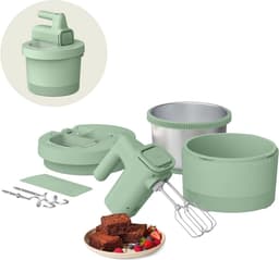 Elektrische Mixer - Keukenmachine Kom - Bakken en Klussen - 2-in-1 Hand en Stand - 35 Qt Capaciteit - Zeeglas — thumbnail 1