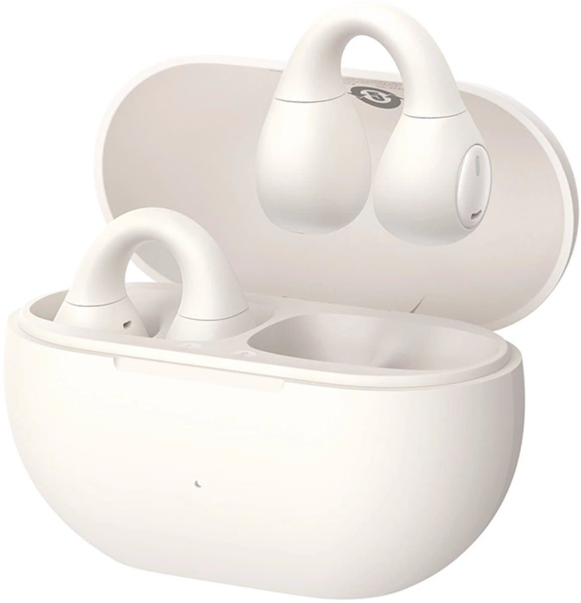 Baseus Bass 15 Clip -Open-Ear Oordopjes Draadloze Hoofdtelefoon met Oplaadetui,Sport koptelefoon – Sport oordopjes -Clip On Oordopjes -Wit — afbeelding 1