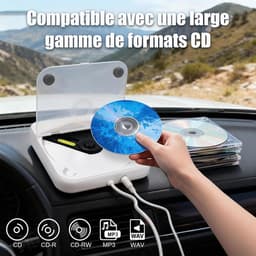 CD speler-Universele Externe Auto CD Speler- - USB en AUX Aansluiting - Met Afstandsbediening - Anti-Schok en Stofkap -geschikt voor Laptop, PC en MacBook- Zwart — thumbnail 4