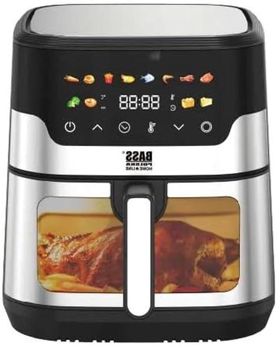 Heteluchtfriteuse - Airfryer Frituurpan - Gezond Frituren - XXL Inhoud Kijkvenster - 9 Liter - Zwart Zilver — afbeelding 1