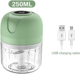 Elektrische knoflookhakker, keukenmachine, mini-hakker van 250 ml, uienhakker, groenteblender, keukenmachine voor gember en peper — thumbnail 2