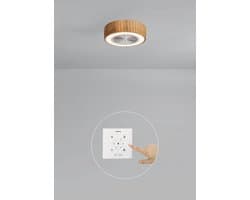 CREATE - Stille plafondventilator 40W Ø50 cm met verborgen bladen en LED-verlichting - S - Met licht - Controller voor wandmontage - WIND CLEAR EASY