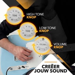 Finesse Elektrische Gitaar met Versterker - met Videocursus - TE Gitaar - Volwassenen - Kind - Blauw — thumbnail 4