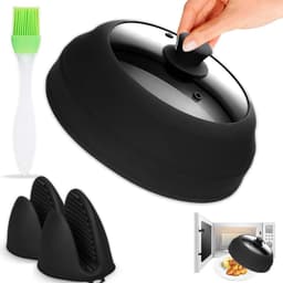 Opvouwbare magnetronhoes 10,8 inch gehard glas en silicone spatwerend — thumbnail 1
