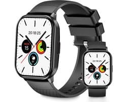 Smartwatch - Belfunctie - Unisex horloge - Waterbestendig voor dagelijks gebruik - Met hartslagmeting, slaapmonitoring, stappenteller en muziekbediening - Compatibel met Android en iOS - Zwart