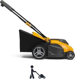 Elektrische Grasmaaier - Grasmaaier Duw - Gazon Onderhoud - 5 Maaihoogtes - 38cm Snijbreedte - Rood — thumbnail 3