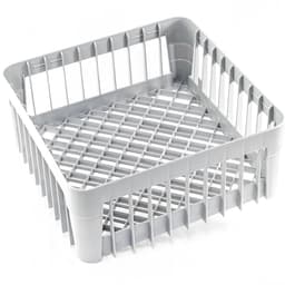 Spoelmand Vaatwasser - Vaatwasmand Bestekhouder - Horeca Keuken - Stapelbaar Grofmazig - 40 x 40 x 15 cm - Grijs — thumbnail 1