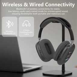 ANC-hoofdtelefoon met actieve ruisonderdrukking – draadloze hoofdtelefoon met Bluetooth 5.4 – voorzien van een digitaal LED-display – TF-kaartsleuf en opvouwbaar ontwerp – comfortabel om 24 uur per dag te dragen – geschikt voor op reis en op het werk — thumbnail 2