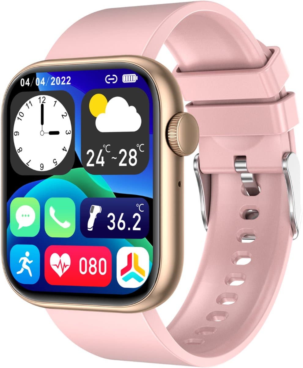 Cinturio Prestige Roze Smartwatch Dames - Stappenteller - Bluetooth Bellen - Hartslagmeter - Slaapmonitor - 100+ Sportmodi - IP67 - iOS & Android — afbeelding 1