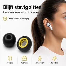 Consumerce® Memory Foam Tips Geschikt voor AirPods Pro Gen 1 & 2 - Wit - Oordopjes - Dopjes - Earphone — thumbnail 2
