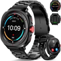 Smartwatch–Nieuwe smartwatch voor heren –1,39inch touchscreen – Multifunctioneel sporthorloge – Belfunctie - Bloedzuurstofmeting – Stressmeting–Hartslagmeting -Compatibel met Android 5.0 en hoger / iOS 10.0 en hoger– Zwart – Inclusief 1 horlogebandje — thumbnail 1