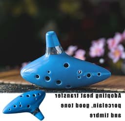 Allecto Plus - Ceramic Ocarina | Zelda Ocarina 12-Hole Alto C | Voor Musical Instruments - Ocarina of Time + Hand Rest - Fabric Cover + Rope | Liefhebbers van Muziekinstrumenten — thumbnail 4