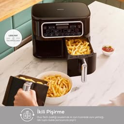 Airfryer XXL - Heteluchtfriteuse - Gezond Koken - Duo Tech Functie - 8 Liter - Starlight — thumbnail 2