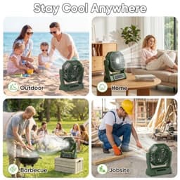 Campingventilator met 20000 mAh accu, tafelventilator, USB ventilator, LED-licht, 4 snelheden, timer en afstandsbediening — thumbnail 5
