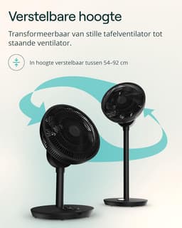 Slimme Ventilator - Stil Model - Comfortabele Koelte - 30 Snelheden - 54-92 cm - Zwart — thumbnail 2