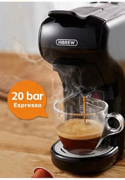 HiBREW H1A - Espressomachine - 4 in 1 - Multifunctioneel voor warm en koud - Kapsulekoffiezetapparaat - Voor Nespresso, Dolce Gusto, ESE & gemalen koffie - Zwart — thumbnail 2