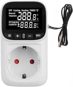 Digitale Temperatuurcontroller - Slimme Thermostaat - Temperatuur Regelen - Externe Sensor - 16A EU Plug - Wit — thumbnail 1
