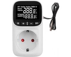 Digitale Temperatuurcontroller - Slimme Thermostaat - Temperatuur Regelen - Externe Sensor - 16A EU Plug - Wit
