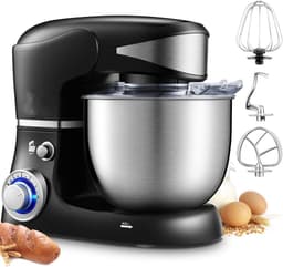 Keukenmachine - Mixer Robot - Bakken Koken - Planetair Mengsysteem - 6 Liter Kom - Zwart — thumbnail 1