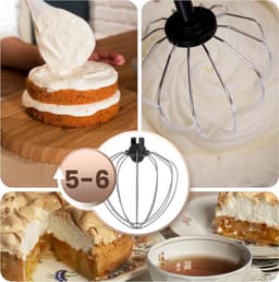 Keukenmachine 1400W - Mixer apparaat - Bakken en koken - 6 snelheden - 6 Liter kom - Zwart zilver — thumbnail 3