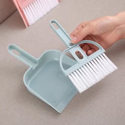 Reinigingsset Bureau - Mini Bezem Stoffer - Efficiënt Schoonmaken - Compact Multifunctioneel - 19x13x3 cm - Blauw — thumbnail 5