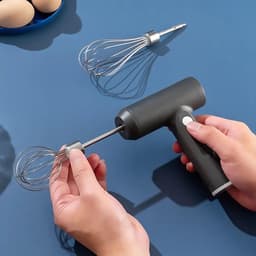 1-delige draadloze elektrische keukenmixer, draagbare mixer met 3 snelheden, geschikt voor het mixen van deeg, cake en slagroom, keukenhulpmiddel (wit) — thumbnail 3