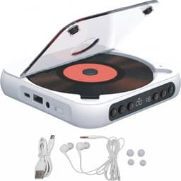 Somstyle Draagbare CD Speler met Bluetooth - EA100 - 3.5 MM Aux - Discman - CD / CD-R / CD-RW - MP3 - Wit — thumbnail 1