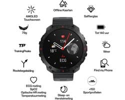 Polar Grit X2 Pro Premium Outdoor Smartwatch, Night Black S/L