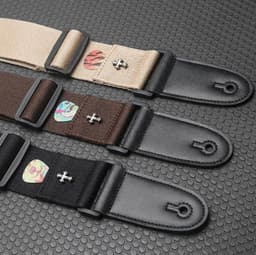 Gitaarband voor Acoustische - Electrische of Bas gitaar - Guitar Strap - met plectrumhouder - Bruin - 90 - 155 cm — thumbnail 3