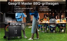 Propaangas BBQ-Grill met 3 Branders - Gas barbecue - Gietijzeren Roosters, Impulsontsteking & Thermometer — thumbnail 5
