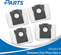 Dreame D10 Plus Gen 2 Stofzakken (4 Stuks, Plus.Parts® alternatief voor RDB8) — thumbnail 1
