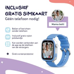 LEROYS - GPS Horloge Kind - Kinder Smartwatch - Android en iOS - Blauw - Incl. Simkaart — thumbnail 3