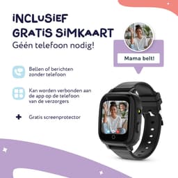 LEROYS - GPS Horloge Kind - Kinder Smartwatch - Android en iOS - Zwart - Incl. Simkaart — thumbnail 4