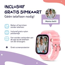 LEROYS - GPS Horloge Kind - Kinder Smartwatch - Android en iOS - Roze - Incl. Simkaart — thumbnail 3