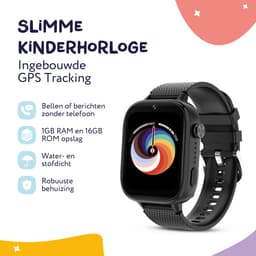 LEROYS - GPS Horloge Kind - Kinder Smartwatch - Android en iOS - Zwart - Incl. Simkaart — thumbnail 2