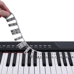 Siliconen Piano Stickers Afneembaar - 88 Toetsen - Keyboard Stickers - Herbruikbaar - Zwart — thumbnail 1