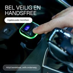 Wegman Bluetooth FM Transmitter - Handsfree Bellen Auto Carkit - Bluetooth Adapter Auto - 36W Autolader USB C - SD Kaart - USB Stick - USB C Lader — thumbnail 3