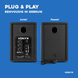Monitor Speakers voor PC - Vonyx SMN30B - Active DJ Speakerset - 60 Watt Vermogen - Zwart — thumbnail 5