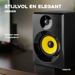 Monitor Speakers voor PC - Vonyx SMN30B - Active DJ Speakerset - 60 Watt Vermogen - Zwart — thumbnail 2