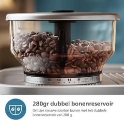 PHILIPS Barista Brew Semi Automatische Espressomachine - Enkele & Dubbele Espresso + Americano-knop, 280g Dual Bean Container, Gekalibreerd Tamponeren, Metalen Cappuccino (PSA3228/41) — thumbnail 2