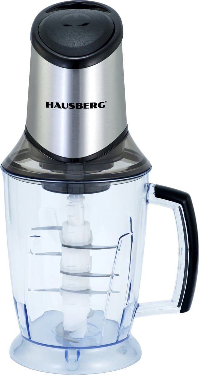 Hausberg HB-4508IN Elektrische Hakmolen 2 L | 500–700 W Power Chopper Met Turbo Boost, 8 RVS-Messen & Grote Kom – Inox Keukenhulp — afbeelding 1