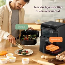 Cosori XXL Airfryer Turbo Tower - 10.8 liter inhoud - 2 manden apart in te stellen - 7 programma's - met 100 stuks bakpapier — thumbnail 3